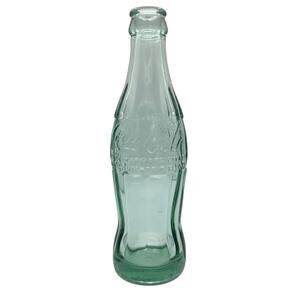 Vintage Green Coca Cola Glass Bottle Contour Embossed 6 oz Fresno CA